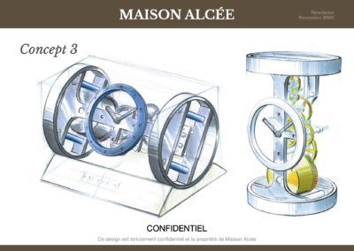 Maison Alcée - Persée clock concept for the press